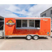 Food Truck Mobile 20 pieds en acier inoxydable 304 avec cuisine complète, pour café, barbecue, crème glacée et pizza, certifié USA, économique et vérifié