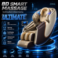 Fauteuil de massage des tissus profonds, relaxation musculaire, soulagement du stress, pétrissage, chaleur, compression par airbag, zéro gravité, étirement 8D