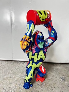 2024 Animate <strong>King</strong> <strong>Kong</strong> Apes Sculpture <strong>Life</strong> <strong>Size</strong> Props Chimpanzee Gorilla Resin Statues for Art Decor - Product Image 6