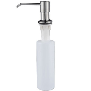Distributeur de savon manuel en plastique ABS de 300 ml pour éviers de cuisine, finition en acier inoxydable brossé, accessoire pour évier à légumes - Product Image 1