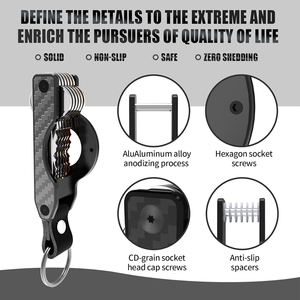 <span class=keywords><strong>Key</strong></span> Organizer nhỏ gọn chủ kim loại Keychain tối giản <span class=keywords><strong>Key</strong></span> trường hợp chủ cho Keychain chặt 1-5 phím quản Gia túi mới - Product Image 4