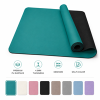 Tapis de yoga en PU avec dos en caoutchouc 183x68cm 4.5mm rectangulaire antidérapant absorbant la transpiration, tapis de Pilates, logo personnalisé, vente en gros