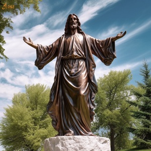 Personalizada al por mayor grande al aire libre Pop Jesús <span class=keywords><strong>Alter</strong></span> Cristo estatuas estatuilla con jardín decorar mano abierta Metal bronce Jesús estatua - Product Image 1