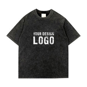 Camiseta Deportiva Casual Vintage de Media Manga para Hombre, Holgada, al por Mayor, OEM, Hombros Caídos, Lavada, Batik, Talla Grande - Product Image 3