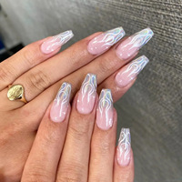 500 pièces pointes d'ongles en acrylique transparent couverture complète faux ongles avec étui pour Salons de manucure DIY