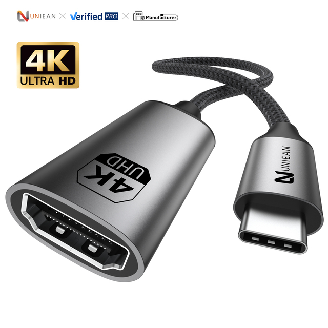 UNIEAN 0.2M USB C to UHD Adapter 8K 60Hz 4K UHD Type C to UHD Converter Cable for Macbook Pro TV Laptop Monitor Gaming