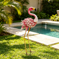 Statue de flamant rose résistante aux intempéries, grande sculpture de jardin pour extérieur, jardin, patio, pelouse, fontaine d'eau