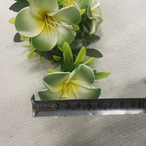 Livraison rapide pour la décoration de mariage <span class=keywords><strong>et</strong></span> de la maison, 6 têtes, sophistiquées, en matériau PE, fleurs artificielles en forme d'œuf, <span class=keywords><strong>frangipanier</strong></span>, faux plumeria - Product Image 6