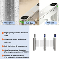 Barrière Automatique à Battant avec Reconnaissance Faciale et Lecteur de Carte RFID en Acier Inoxydable, Protection IP54, Fonctionnement Bidirectionnel pour Salle de Sport et Parc d'Attractions