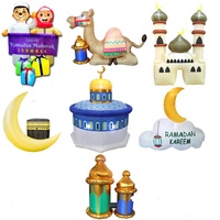 Grandes lanternes gonflables extérieures personnalisées d'étoiles de lune de Ramadan Mubarak toutes sortes personnalisées décorations musulmanes d'Eid Islam chaudes