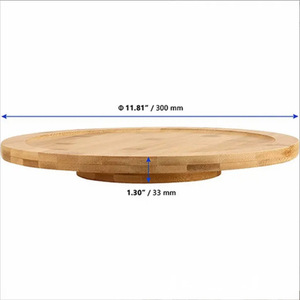 Plateau rond rotatif en bambou, base de 11,81 pouces / 300 mm, porte-épices de cuisine, plateau à dessert - Product Image 1
