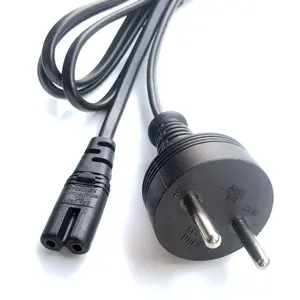 1.8m schwarz SI 2Pin Israel ac Power Cable mit IEC C7 HO3VV-F 2x 0.75 mm2