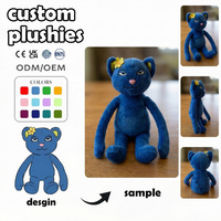 Fabrication de jouets en peluche personnalisés, mini figurine garçon style anime aux oreilles de chat en veste en jean, porte-clés, cadeaux, Movel Loja Peluche