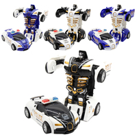Cadeau d'anniversaire pour garçon, jouet robot transformable à une touche, voiture à friction, mini-modèles en plastique, jouets pour enfants