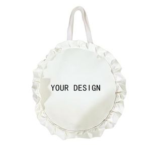 Sac publicitaire personnalisé en toile grande capacité, circulaire, avec poignée en sangle PP et impression de lettres typographiques audacieuses - Product Image 2