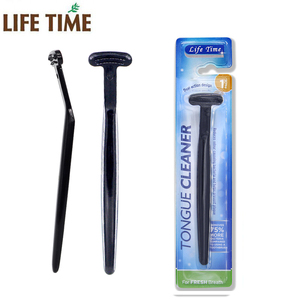 Vente en gros de gratte-langue en plastique au charbon de bambou pour nettoyage buccal en profondeur, avec logo personnalisé, produit très demandé - Product Image 2