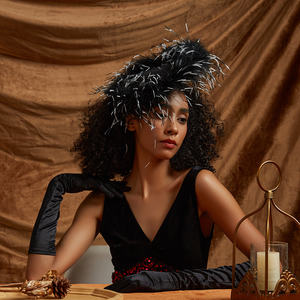 Chapeau Fascinator le plus populaire direct d'usine avec voile bandes de cheveux de mariage colorées pour adultes pour les fêtes église utilisation en plein air - Product Image 3