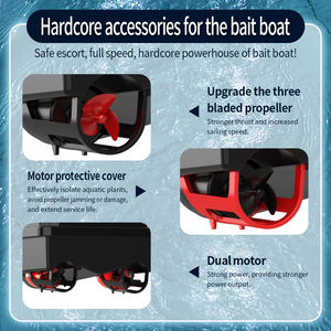 Barco Cebador de Pesca RC Flytec V805 de 500 m <span class=keywords><strong>con</strong></span> Control Remoto, Tanque de Cebo de 1.5 kg y <span class=keywords><strong>Lanzador</strong></span> de Anzuelos para Pesca Nocturna - Product Image 4