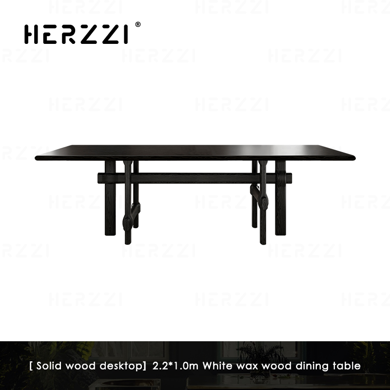 [Desktop in legno massello] 2.2x1.0m tavolo da pranzo in legno di cera bianca