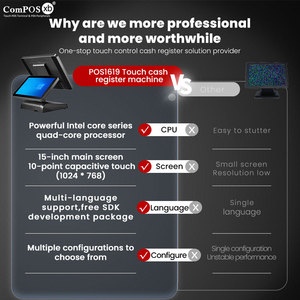 Système de point de vente pas cher tout-en-un, caisse enregistreuse tactile intelligente pour supermarché, best-seller, machine de facturation pour restaurant 15 pouces - Product Image 2