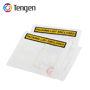 Tengen 도매 배송 슬립 동봉 투명 접착제 방수 포장 목록 가방 봉투