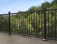 Système de garde-corps en aluminium et acier inoxydable de 6FT et 8FT, avec piquets noirs de 36 et 42 pouces, pour balcon, véranda, patio, terrasse, escalier et jardin