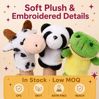 Mini marionnettes à doigts en peluche super douces, 10 styles : Lapin, Chien, Vache, Hippopotame, Souris, Cochon, Grenouille, Ours, Panda, Anniversaire, Coton PP, Anti-stress