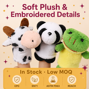 Mini Marionetas <span class=keywords><strong>de</strong></span> <span class=keywords><strong>Dedo</strong></span> <span class=keywords><strong>de</strong></span> Peluche, 10 Estilos: Conejo, Perro, Vaca, <span class=keywords><strong>Pato</strong></span>, Hipopótamo, Ratón, Cerdo, Rana, Oso, Panda, para el Aula, Venta al por Mayor, MOQ Bajo - Product Image 3
