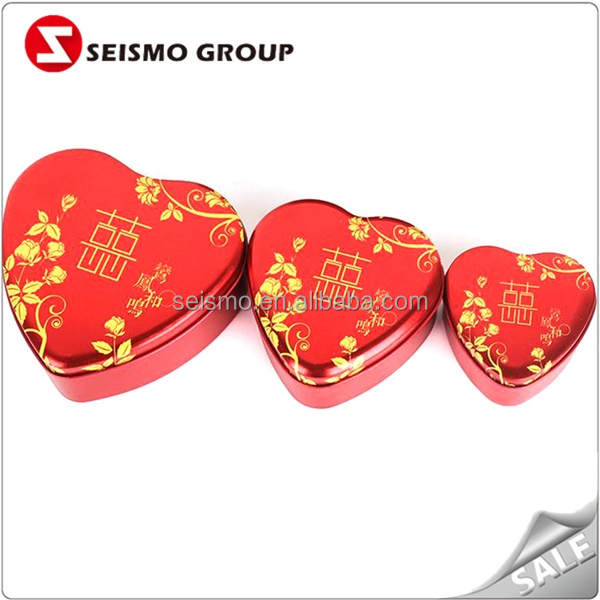 En Forme De Coeur rouge Chinois Mariage Boîte À Bonbons