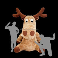 Oso de peluche de felpa de 3 m de altura para exteriores, decoración navideña, Reno inflable de ratán divertido, productos de decoración navideña