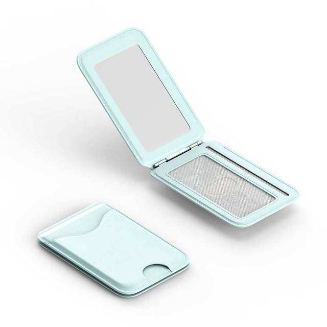 Magnetic Leather Phone Wallet Card Holder Stand RFID Blocking PU Slim Pocket Case Foldable Kickstand Mirror Compatible iPhone