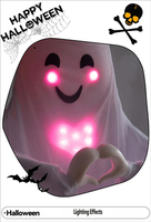 Nouveau Pendentif Fantôme Lumineux Blanc pour Halloween, Décoratif, Interne et Extérieur, à Détection Vocale et Parlant
