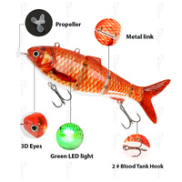 Tolure Manufacturer umpan pancing sambungan keras 130mm 42g, Robot ikan 4 bagian otomatis sambungan Multi elektrik