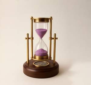 ซื้อนาฬิกาทรายพร้อมเข็มทิศ ฐานไม้ ผิวขัดเงา ดีไซน์โบราณ นาฬิกาทรายทำมือ จำหน่ายโดยผู้ส่งออก - Product Image 1