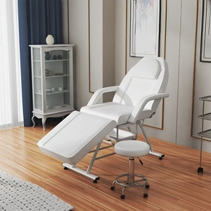 Table de massage électrique blanche pour salon de beauté, chaise de traitement, table à cils, chaise rembourrée à structure métallique pour salon de beauté - Product Image 2
