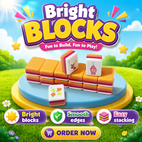 Set Mahjong Amerika Warna Oranye, Hiburan Santai, Pencocokan Warna, Akrilik, Grosir