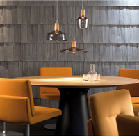 Suspension Nordique en Verre pour Restaurant, Moderne et Simple, Fumé Cognac, en Bois Massif, Lampe Décorative Suspendue, Éclairage LED pour Salle à Manger
