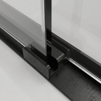 Porte de douche coulissante en acier inoxydable 304 noir mat avec cadre et verre trempé transparent pour salle de bain moderne – Vente en gros