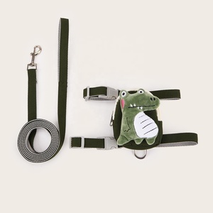 Cute Cat and Dog Walking Harness Anti-Break Out Cloth Chest Leash with Solid Pattern Backpack Leash - Product Image 4