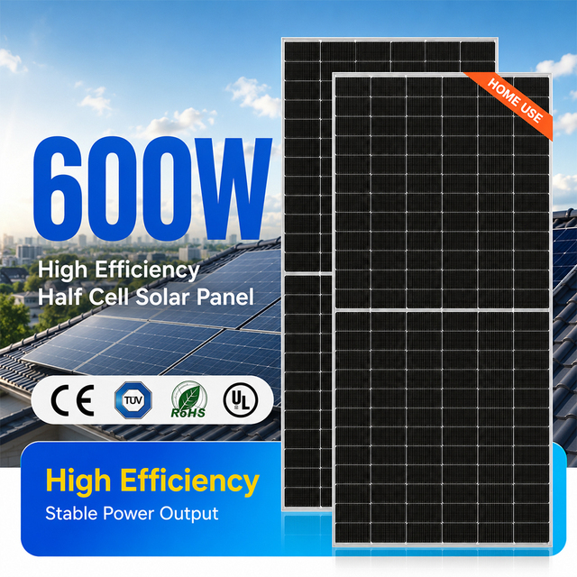 Hot Sale 600W Solar Panel High Efficiency Photovoltaic Module for Commercial Rooftop and Ground Mount System