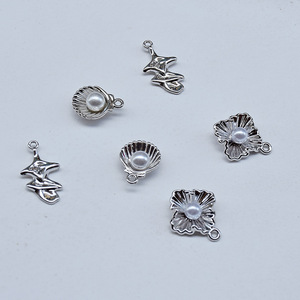 Perles pendentifs en alliage pour la fabrication de bijoux DIY, boucles d'oreilles, bracelets, pendentifs, fournitures artisanales, coquillages, forme géométrique étoile, zinc - Product Image 3