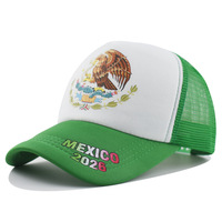 Gorra de Béisbol Unisex con Diseño Personalizado en Relieve, 5 Paneles, 100% Algodón Twill, Impresión Serigráfica, Bandera de México, Clásica, Ajustable para Adultos