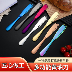 Stainless Steel Butter Knife Bread <b>Jam</b> Spreader Cream Knife Cheese Scraper Household Utensil Silver Gold Rose Gold Iridescent - Product Image 4