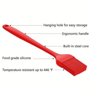 Pinceau de cuisine en silicone de qualité alimentaire, résistant à la chaleur, large, sans BPA, pour pâtisserie et barbecue - Product Image 3