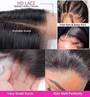 Perruque Bob Courte Sans Colle en Cheveux Humains Naturels Vietnamiens, Grade 12A Super Double Drawn, Fermeture en Dentelle 4x4, Lisse Baguette, Sans Colle