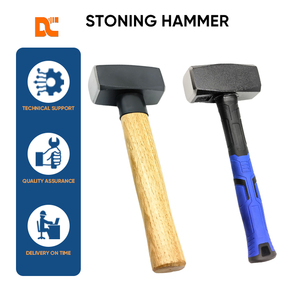 Martillo de Piedra Industrial de Alta Resistencia para Mecánicos con Mango de Madera y Empuñadura Texturizada de TPR, Personalizable OEM - Product Image 1