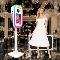 Casing Photo Booth iPad untuk Acara Pernikahan, Cocok untuk Tablet 11/13 Inch, Stand Photo Booth Kamera, Lampu LED, Mesin Photobooth iPad