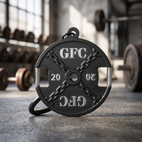 Porte-clés personnalisé en alliage de zinc émaillé, design disque de musculation, avec logo personnalisé, pour club de fitness, souvenir