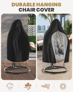Funda para <span class=keywords><strong>silla</strong></span> de huevo colgante de alta resistencia con cremallera y cordón 210D Oxford Garden Swing Cover - Product Image 3