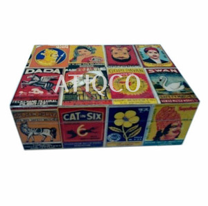 Boîte de rangement en bois ATIQCO avec couvercle, finition peinte, organisateur moderne pour table, avec ruban à mesurer intégré - Product Image 6